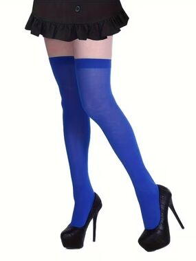 New Women's Royal Blue Sheer Thigh-High Stockings Women's Hosiery